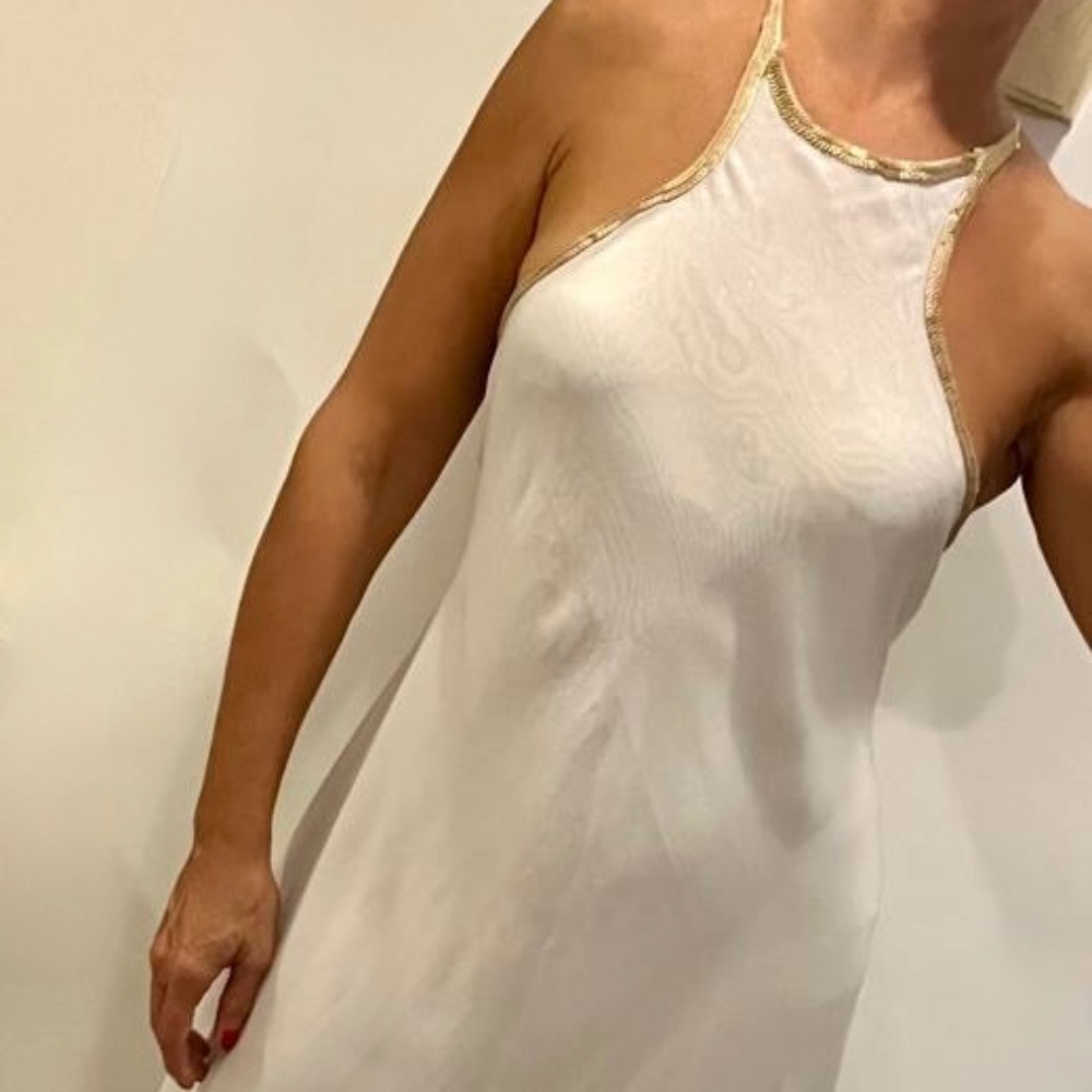 NWT LA PERLA SILK DRESS IN WHITE COLOR SIZE 8